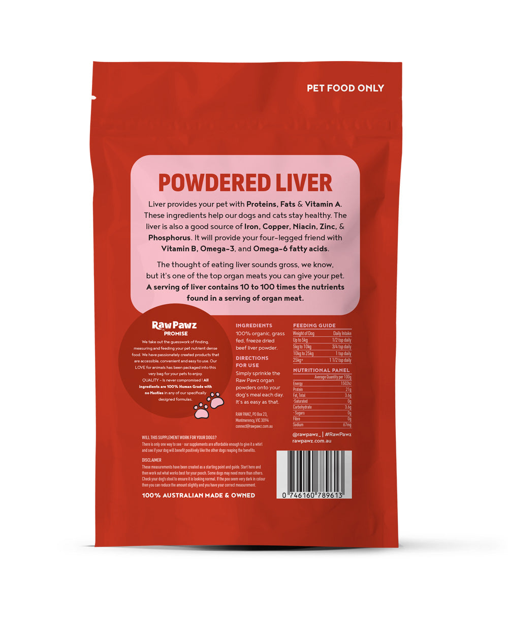 Organic Grass Fed Beef Liver Powder