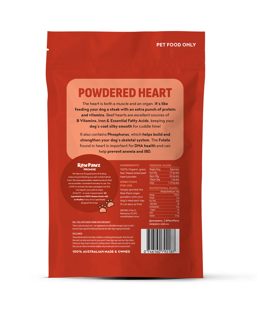 Organic Grass Fed Beef Heart Powder